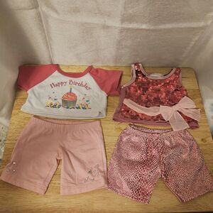 Build-a-Bear Shirts Shorts  Pink Happy Birthday Clothes and outfit set